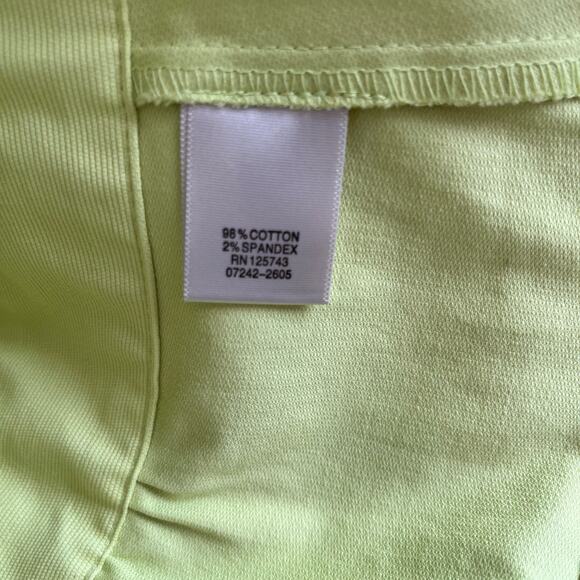 Christopher & Banks Jacket Womens Small Lime Green Cotton Stretch Peplum Buttons - Picture 8 of 9